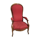 Voltaire Louis Philippe red velvet armchair