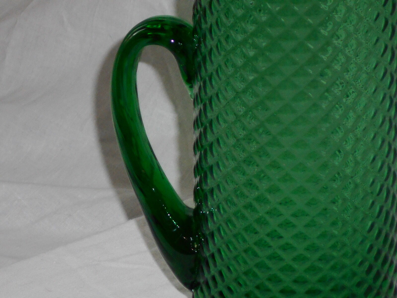 Vintage emerald green color glass pitcher