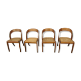 4 caned chairs, Gondola model, from Baumann, 1970s