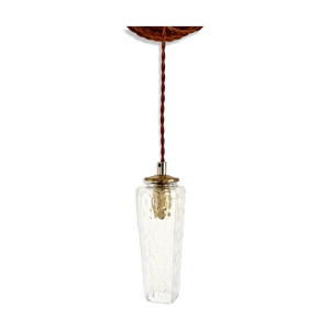 Suspension en verre ciselé