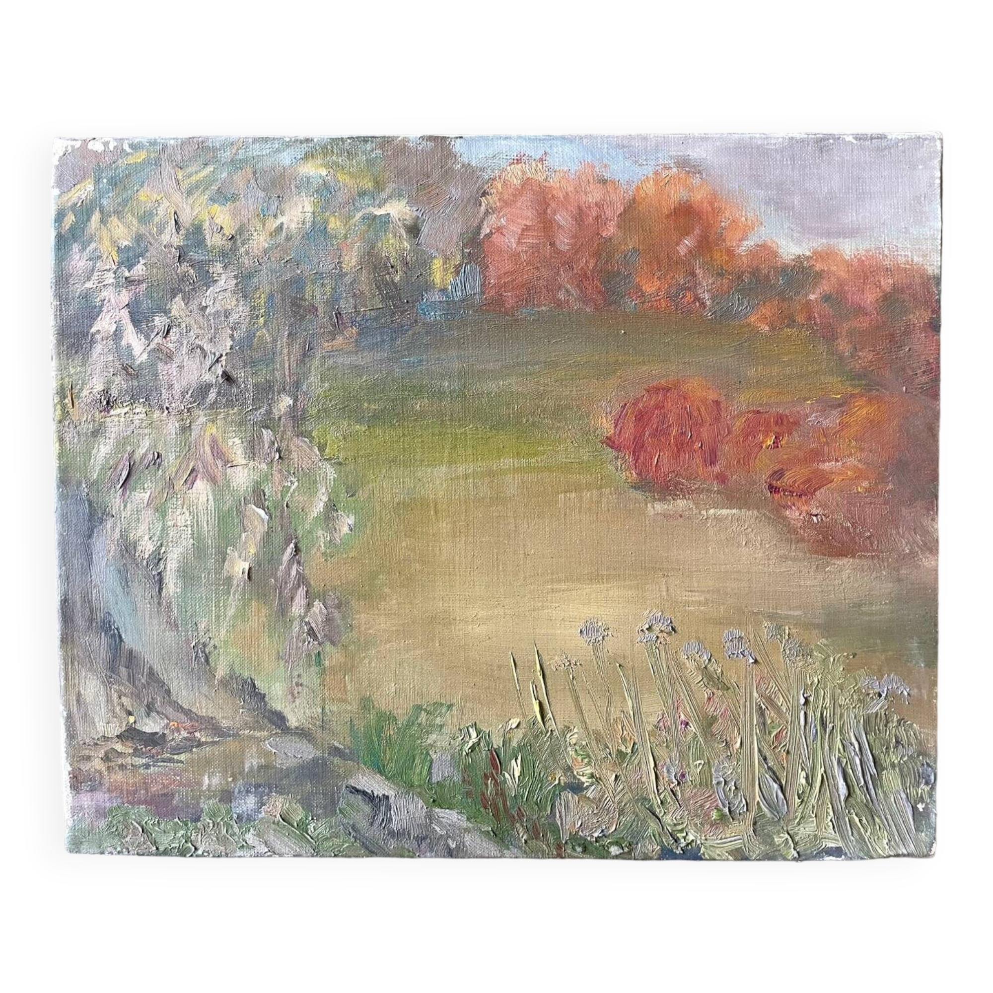 Vintage landscape painting from the 70s