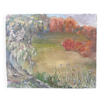 Tableau vintage paysage années 70