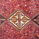 Hand made vintage persian rug traditional oriental red blue wool carpet 142x200cm
