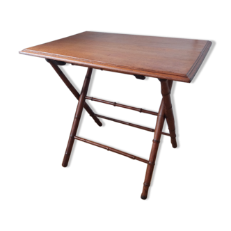 Table d'appoint pliante en bois imitant le bambou début XXe