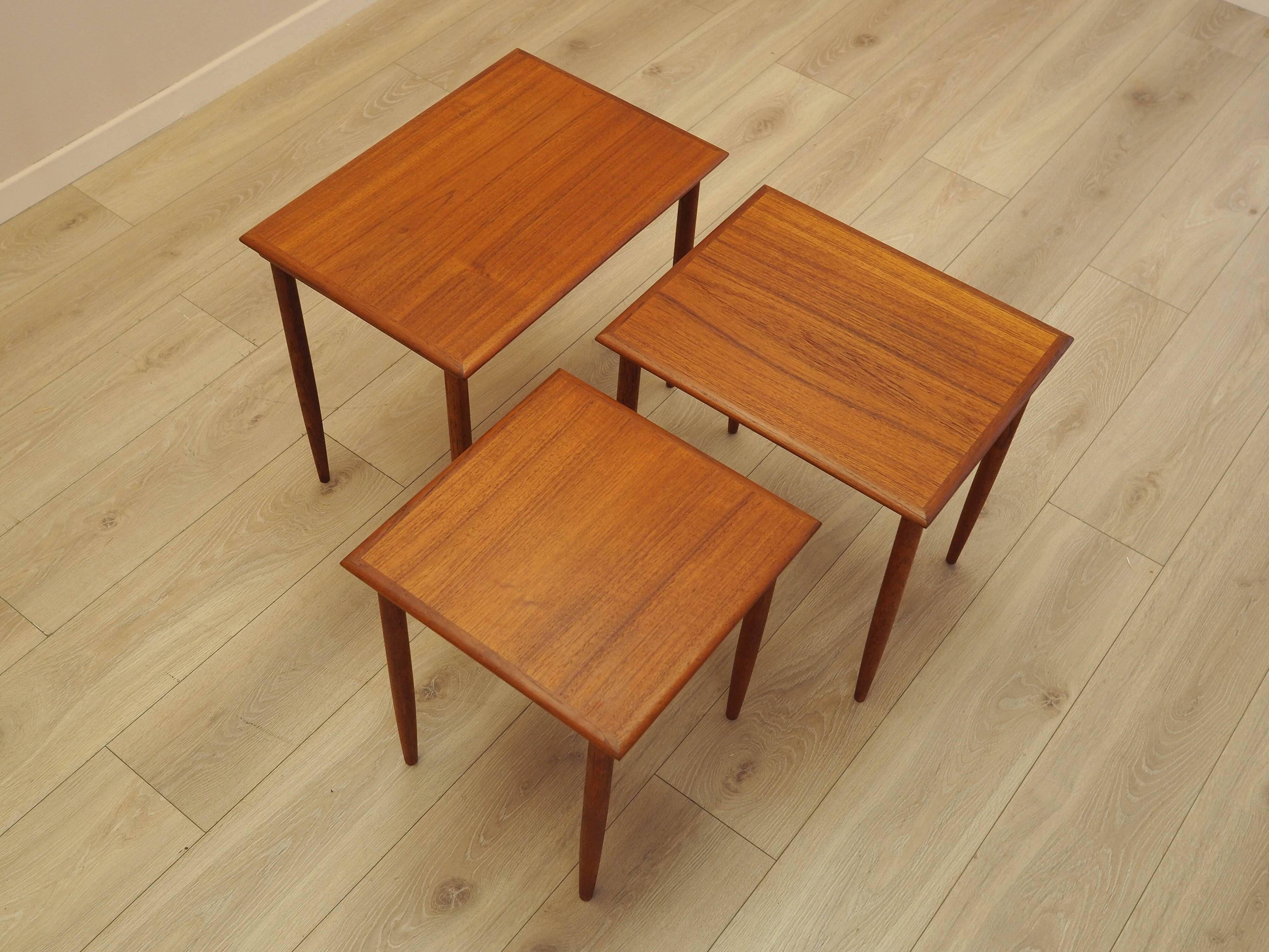 Nest of teak tables, Danish design, 1970s, made in Denmark