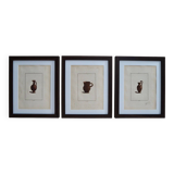 Triptyque de gravures poterie antique anciennes