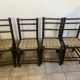 Set of 4 vintage chairs in the style of Charles Dudouyt, made of turned wood and upholstered.
