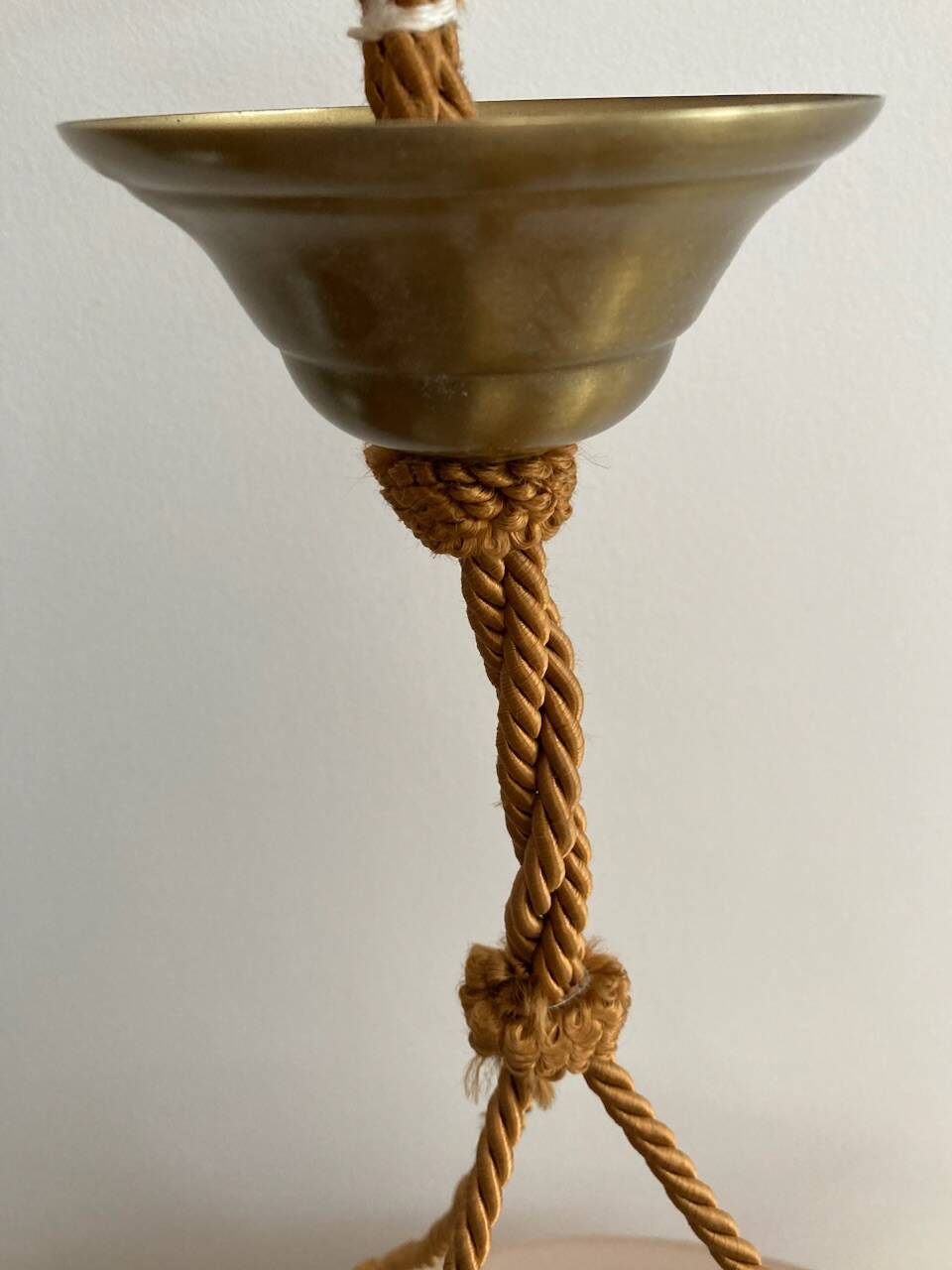 Opaline pendant light hand painted and signed