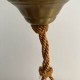 Opaline pendant light hand painted and signed