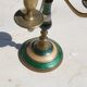Vintage 5-light candelabrum in brass – Green and white decor
