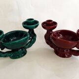 Pair of earthenware candlesticks