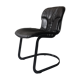 Black metal chair and leather cidue, italy 1970