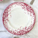 6 flat plates red iron earth longwy "reeds"