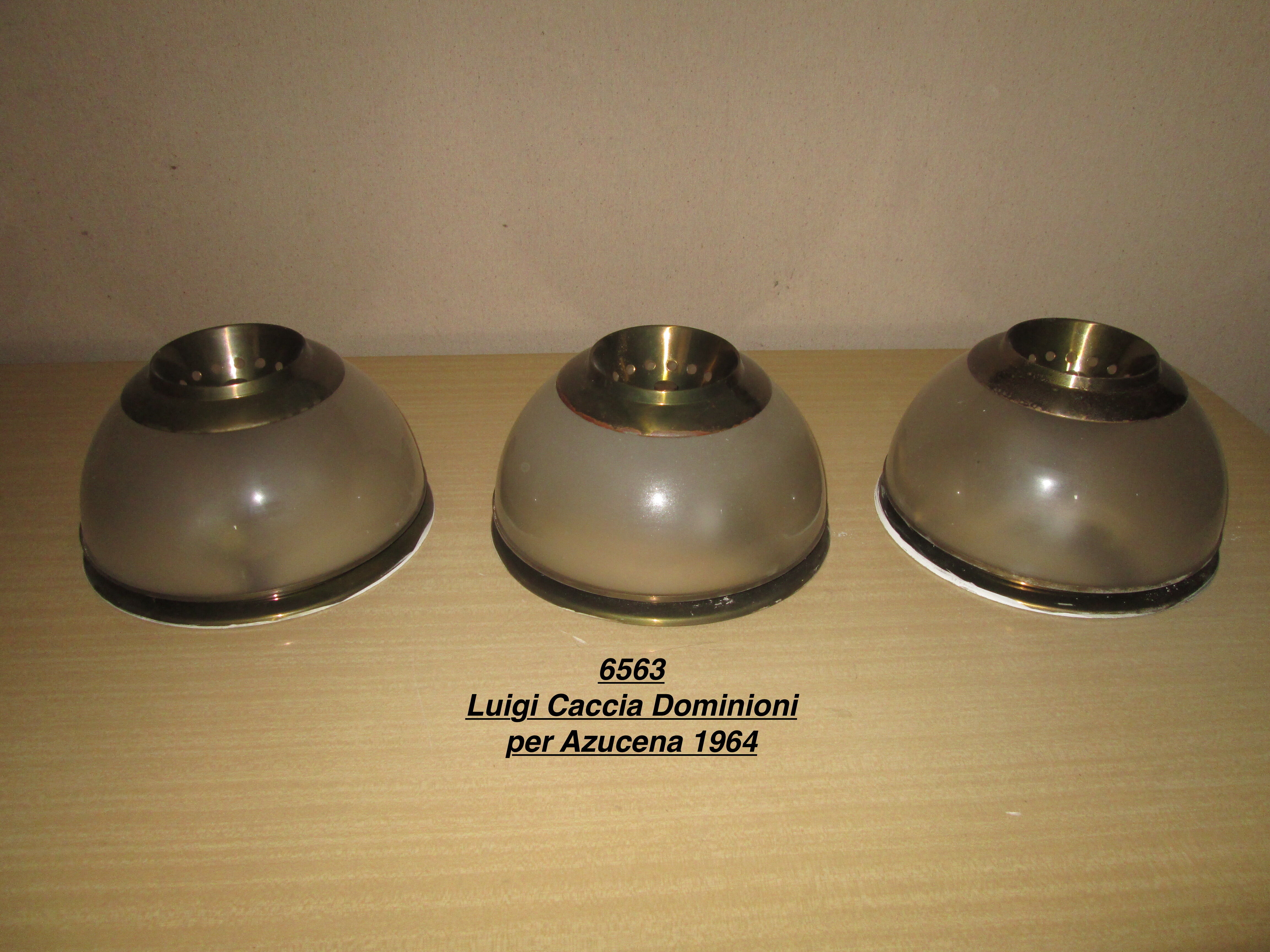 Ceiling light brass and glass by Luigi Caccia Dominioni for Azucena 60s