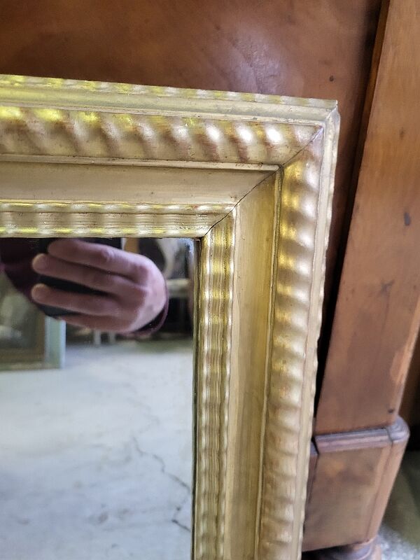 Rectangular old golden mirror