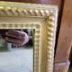 Rectangular old golden mirror