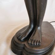 Large lamp, woman with ball, yoga, art deco style, 1980