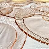 10 pink Arcoroc dessert plates