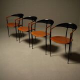 Set of 4 Post Modern Dining Chairs by Tetide Italy 1980s