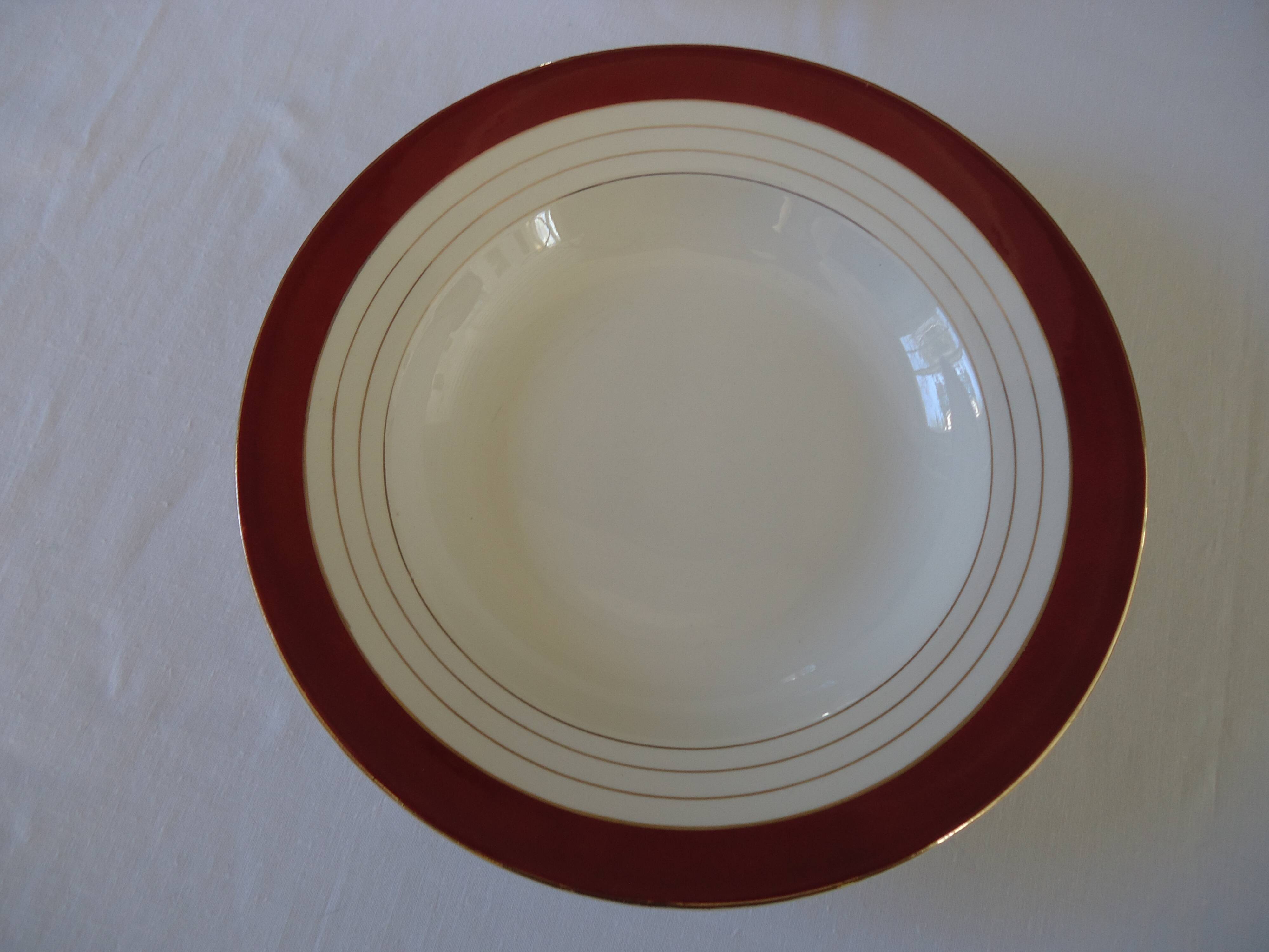 Deep plates, opaque porcelain, digoin sarreguemines, pasteur pattern