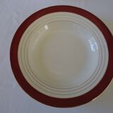 Deep plates, opaque porcelain, digoin sarreguemines, pasteur pattern