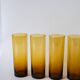 Lot de 6 verres ambrés Long Drink, 1970