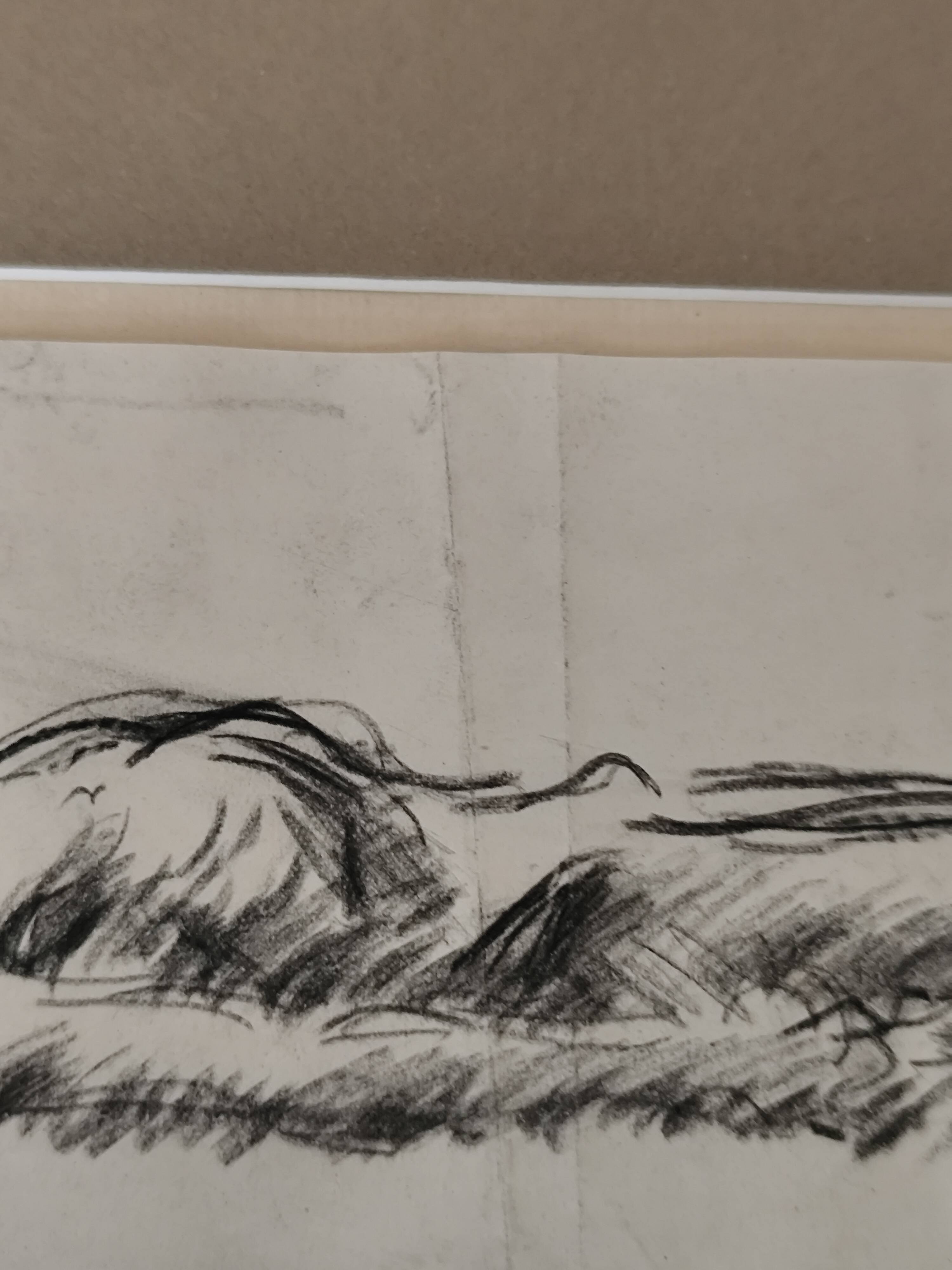 Original drawing Christ on the shroud by Jean Jacques Henner