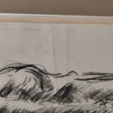 Original drawing Christ on the shroud by Jean Jacques Henner