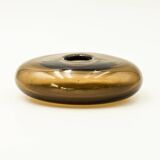Vintage Scandinavian design smoked glass vase free form