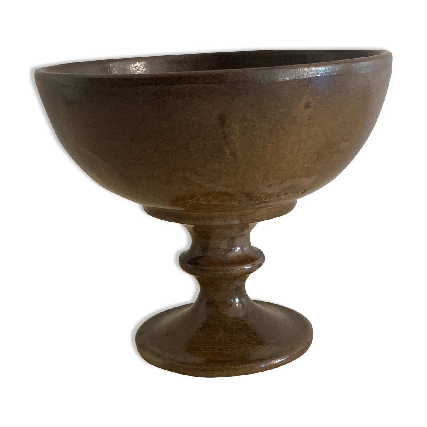 Ceramic standing cup signed Jean Marais, Vallauris, 1970