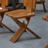 Set of 5 solid oak chairs by Seltz Manufacture 1970's
