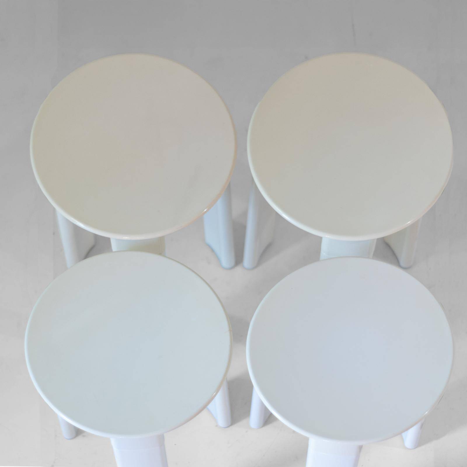 Italian Space Age Plastic Stools by Olaf von Bohr for Gedy, set of four
