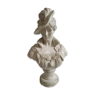 Bust woman with hat