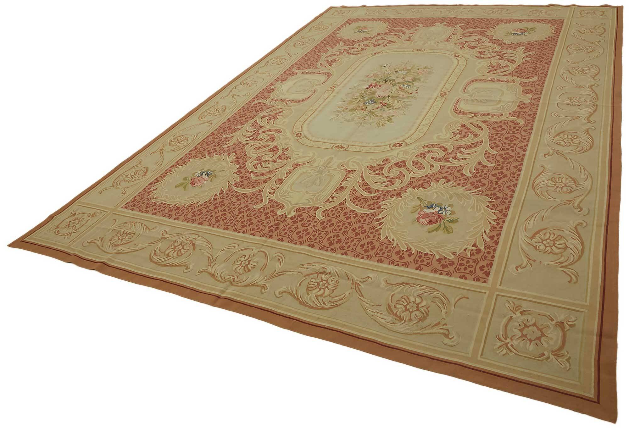 Handmade European Vintage Aubusson Kilim 295 cm x 431 cm