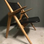 CH28 Sawbuck Lounge Chair by Hans Wegner for Carl Hansen & Søn, 1950s