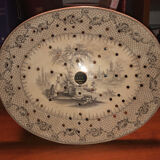 Victorian oval platter drainer. Unmarked