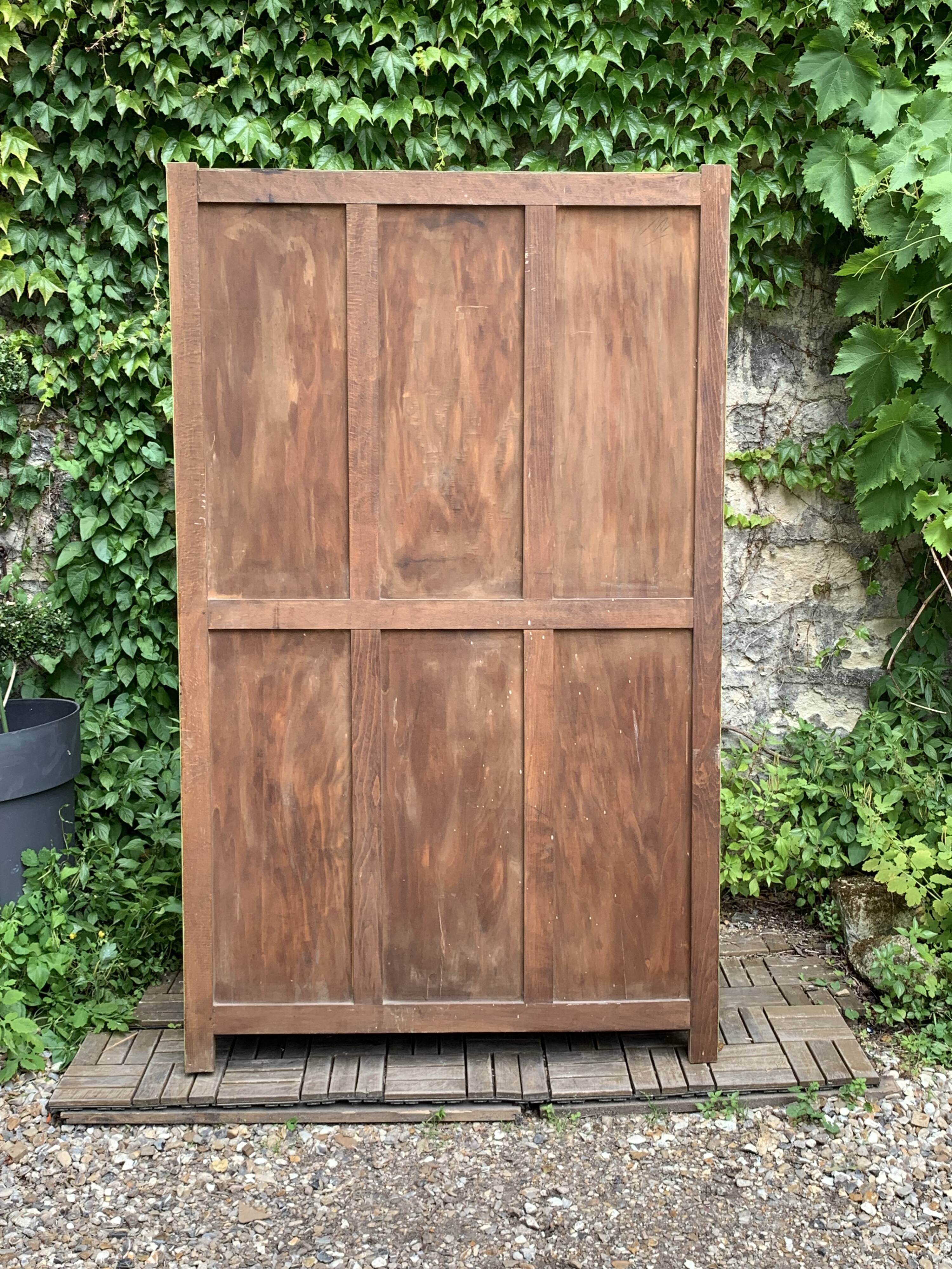 Armoire parisienne vitrée art déco 1930 kaki