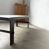 Ceramic Coffee Table Jean Jaffreux 1950s - Metal & Vintage Orange