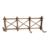 Wall-mounted rattan coat rack 4 hooks