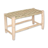 Woven wicker bench