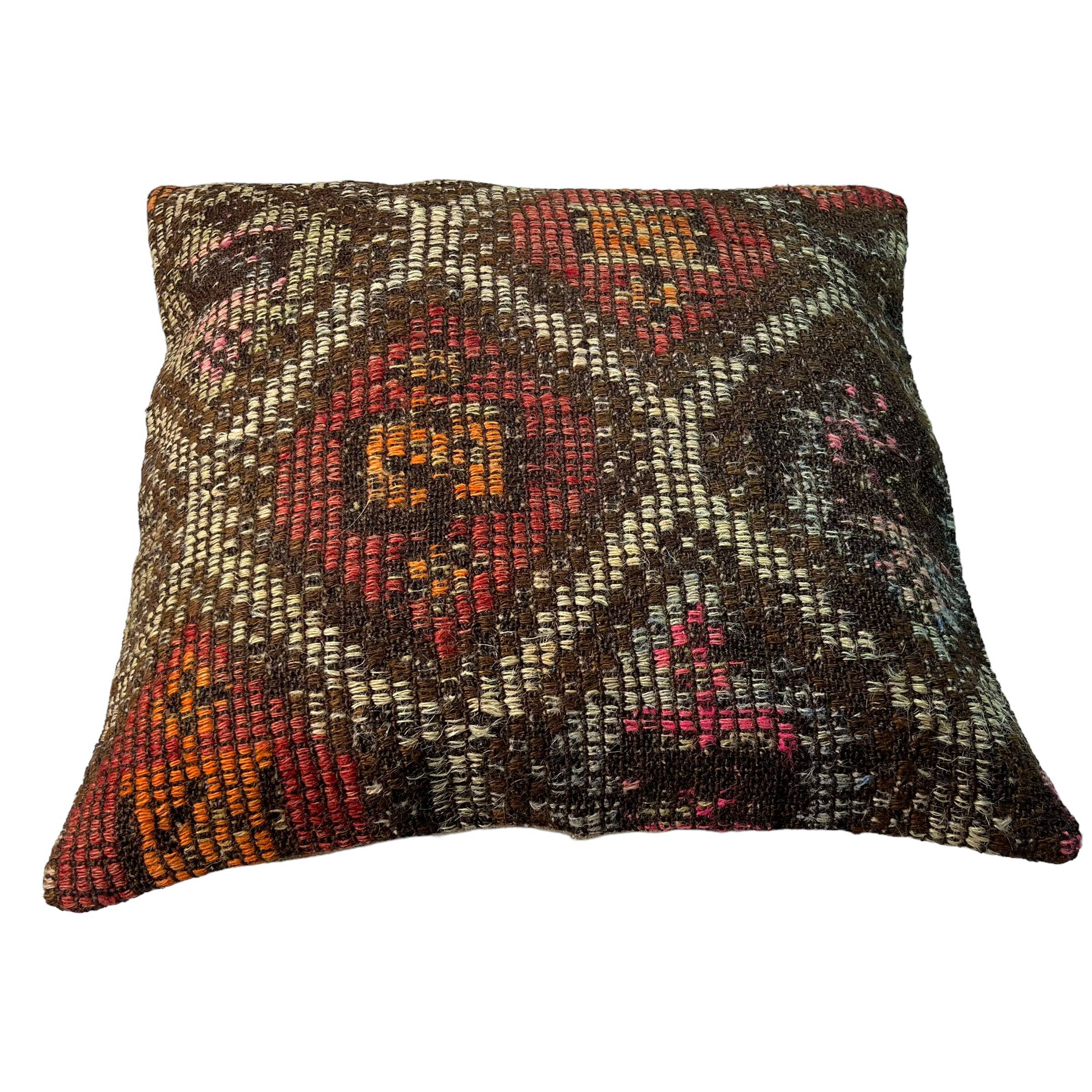 VINTAGE TURKISH KILIM CUSHION COVER , 45 X 45 CM