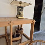Pair of vintage pine bookcases and shelves, Maison Regain style, 1970s design