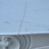 Louis XV style white Carrara marble fireplace circa 1980