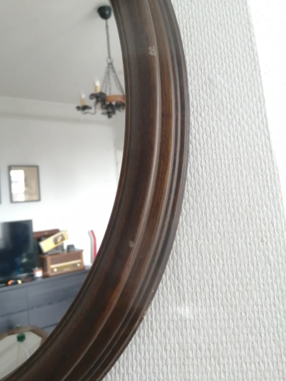 Wooden oval mirror 50x60cm