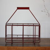 Red metal bottle holder