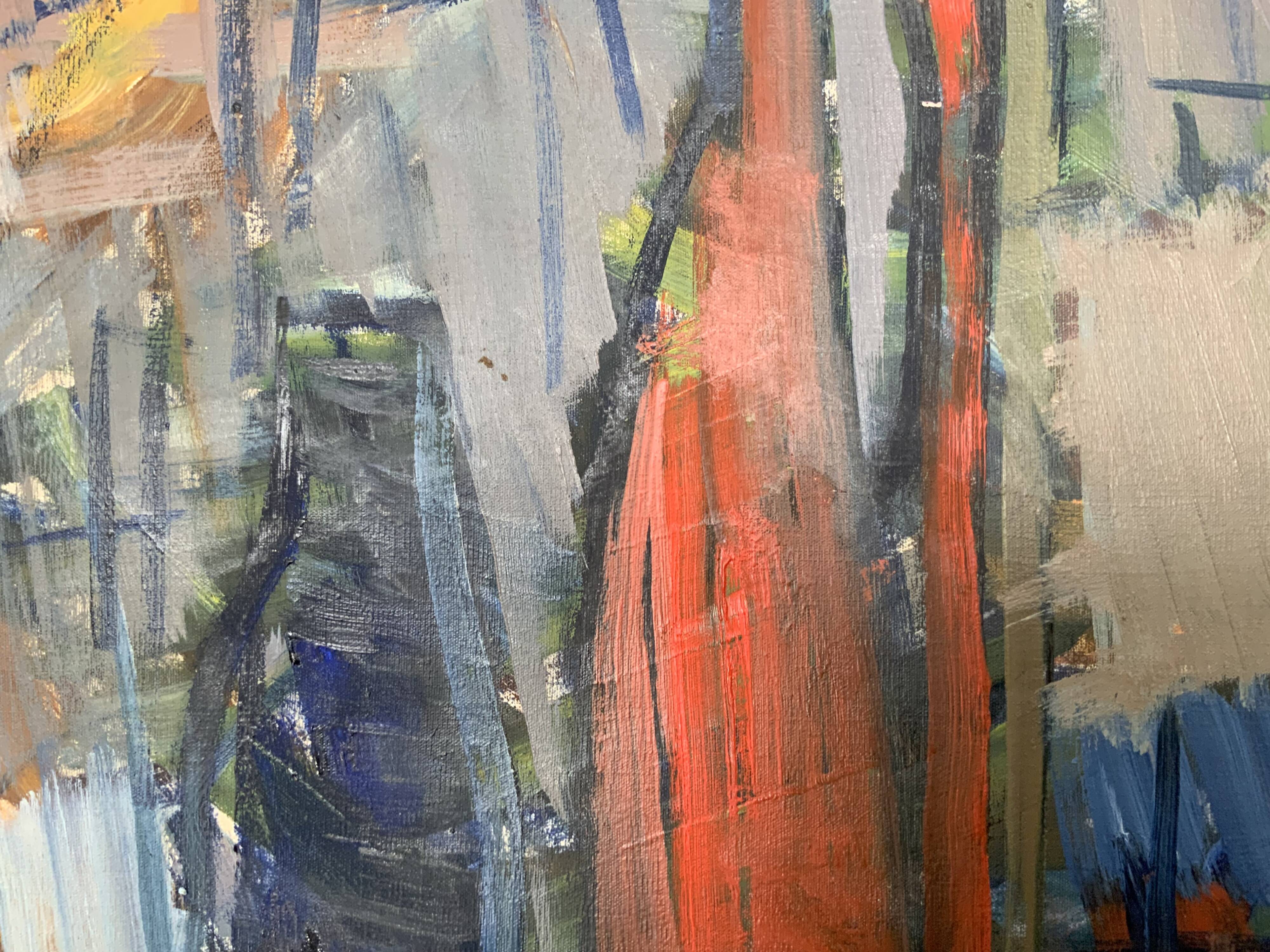 Vintage Modernists Oil Painting Still Life With Red Bottle, Signed Falck