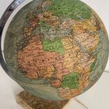 Vintage 1960 globe terrestrial glass Perrina marble world map - 28 cm