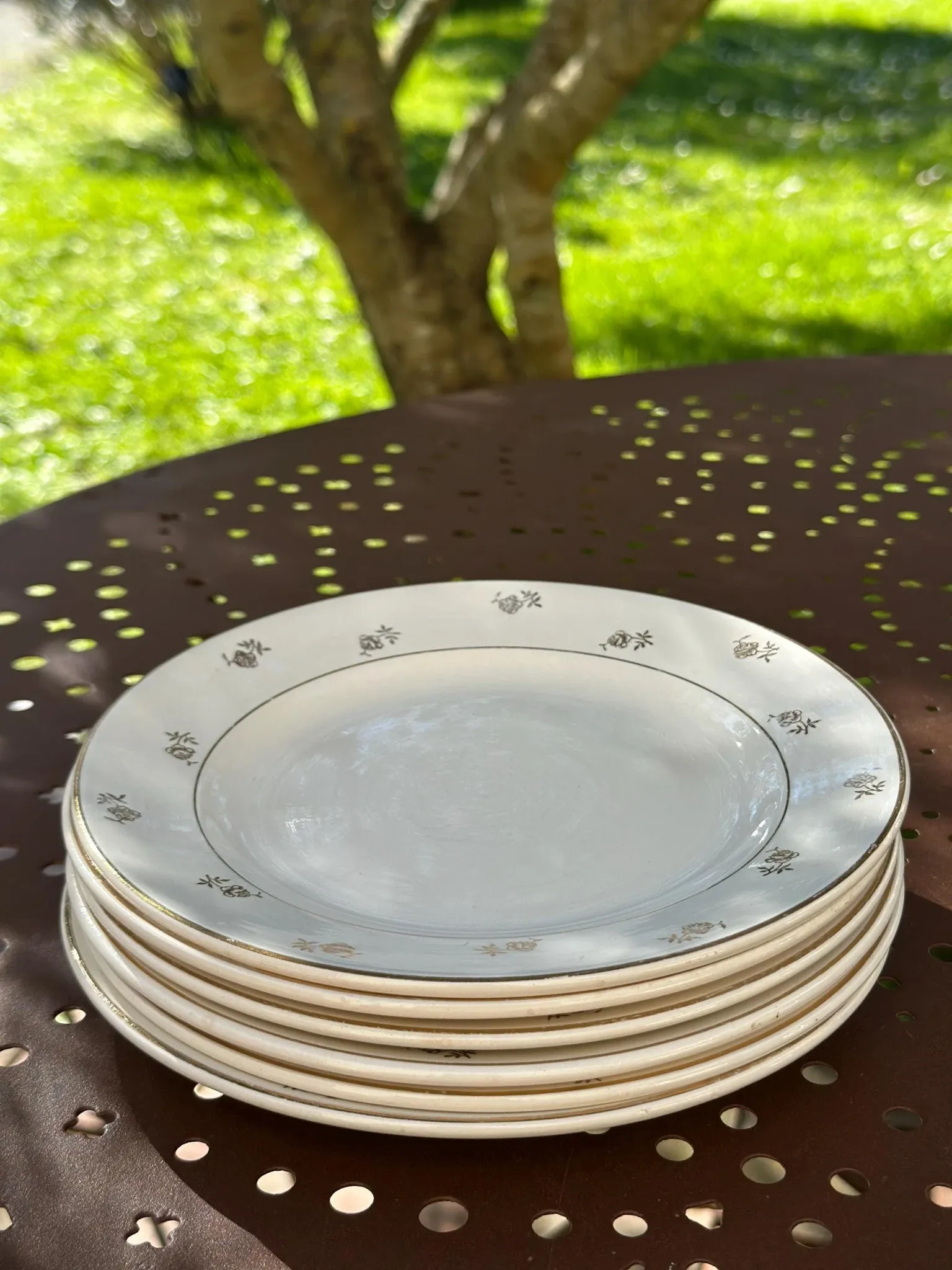 Dessert plates earthenware Digoin Sarreguemines Galibier, set of 6