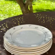 Dessert plates earthenware Digoin Sarreguemines Galibier, set of 6