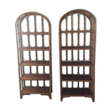 Lot 2 vintage bamboo shelves